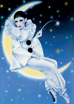 Harlekin auf dem Mond